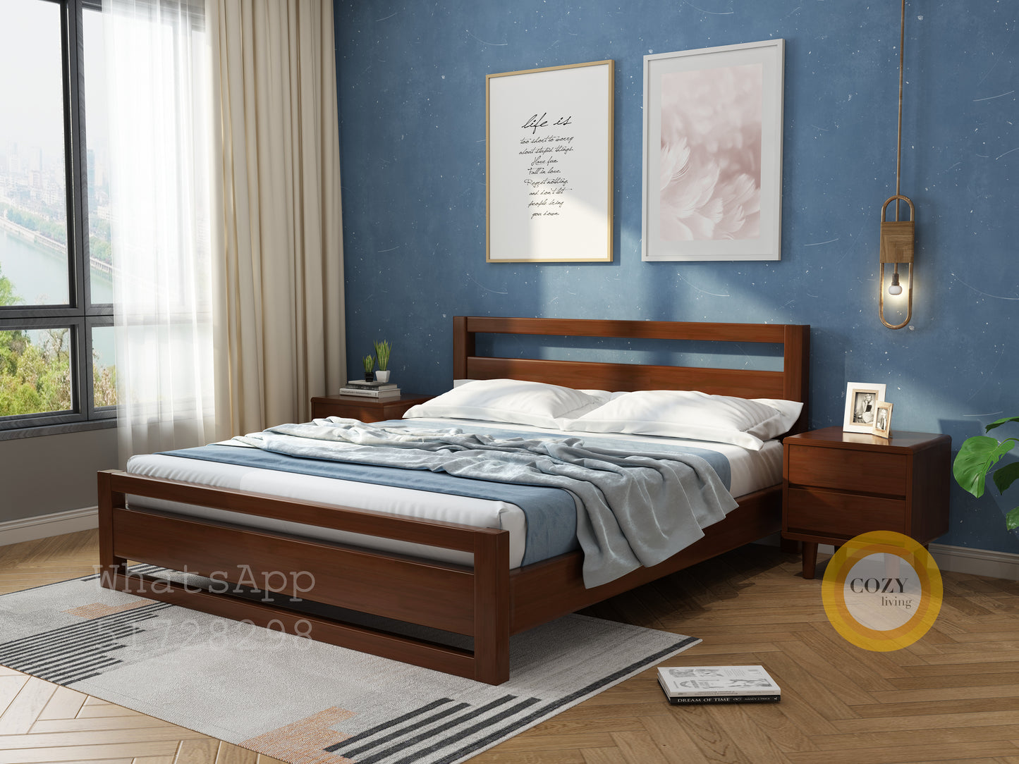 09 Japanese solid wood bed