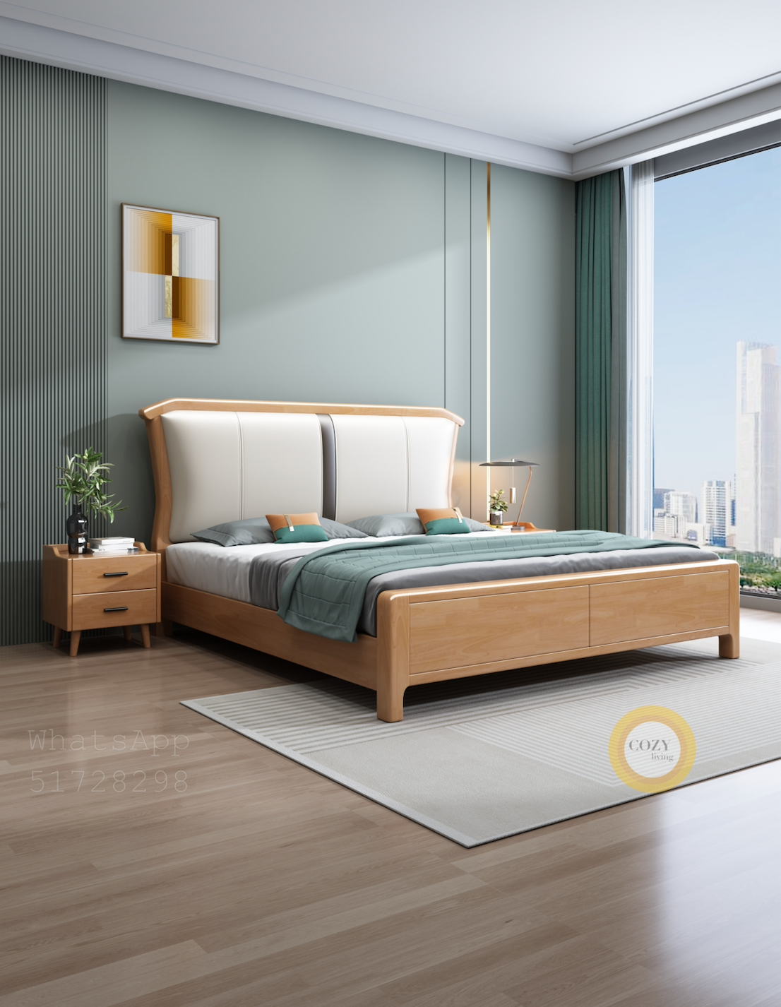 W01 solid wood bed