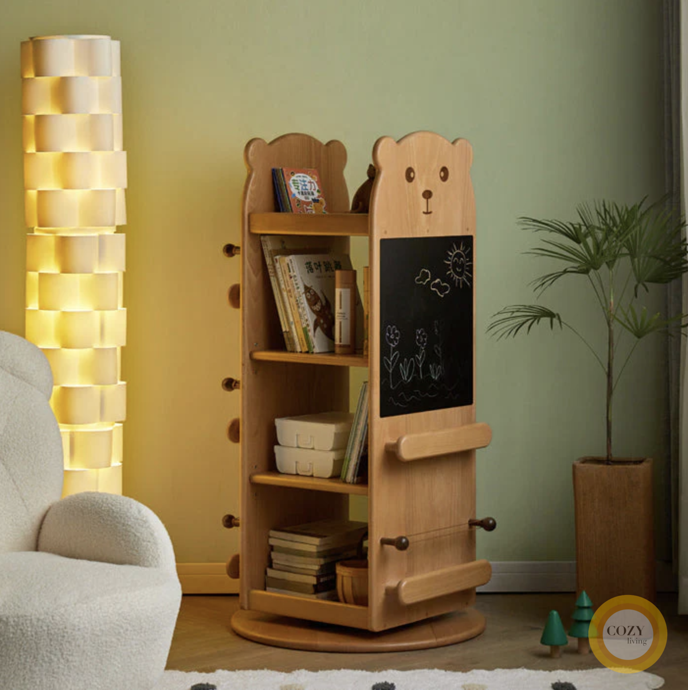 Holthaus multifunctional rotating children's bookshelf