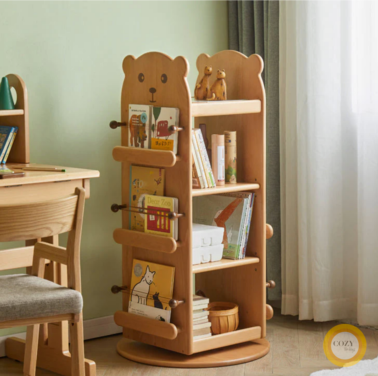 Holthaus multifunctional rotating children's bookshelf