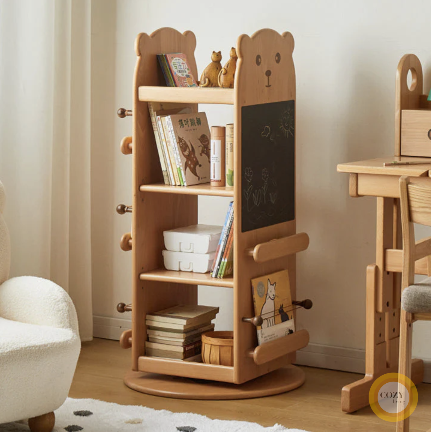 Holthaus multifunctional rotating children's bookshelf