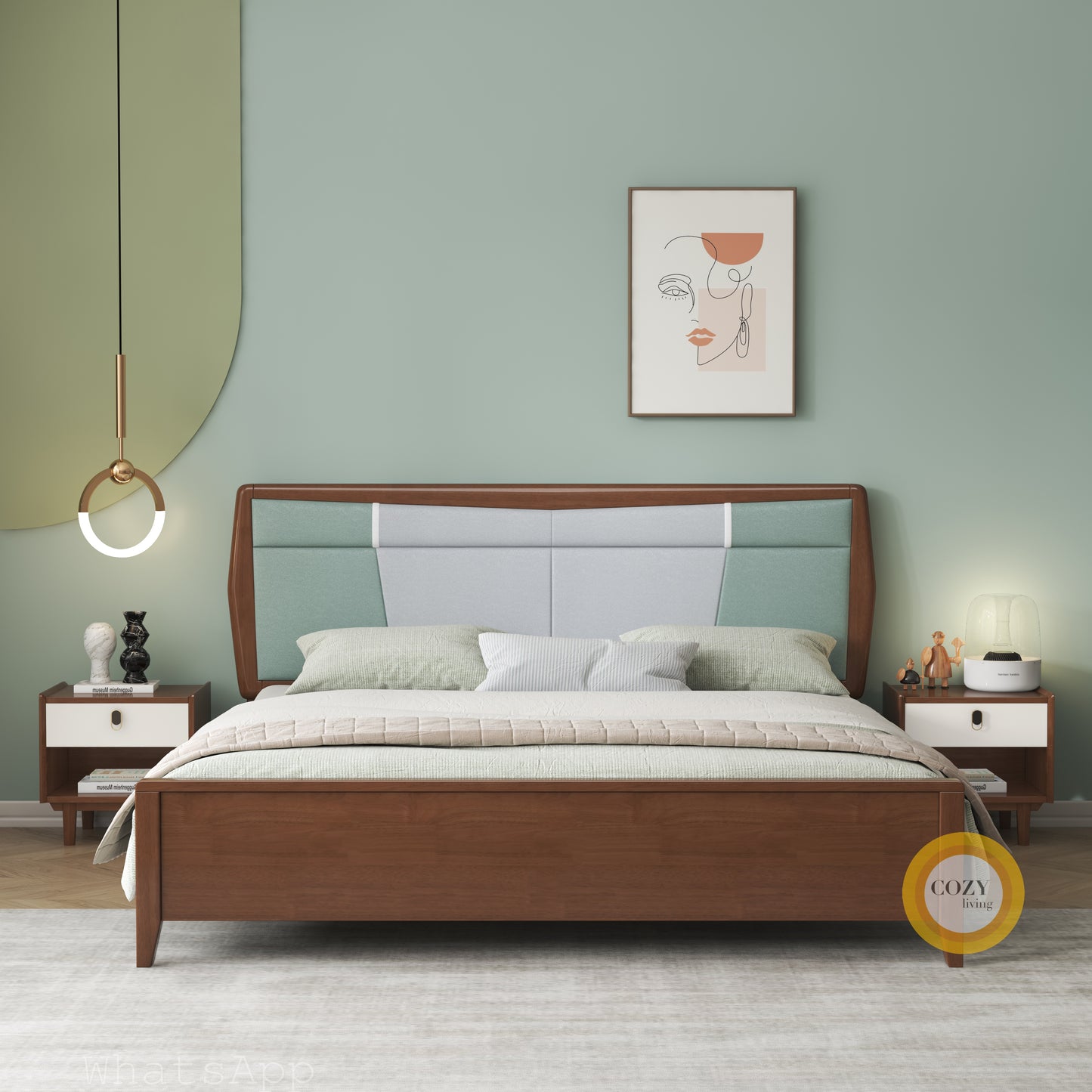 609 Nordic solid wood bed