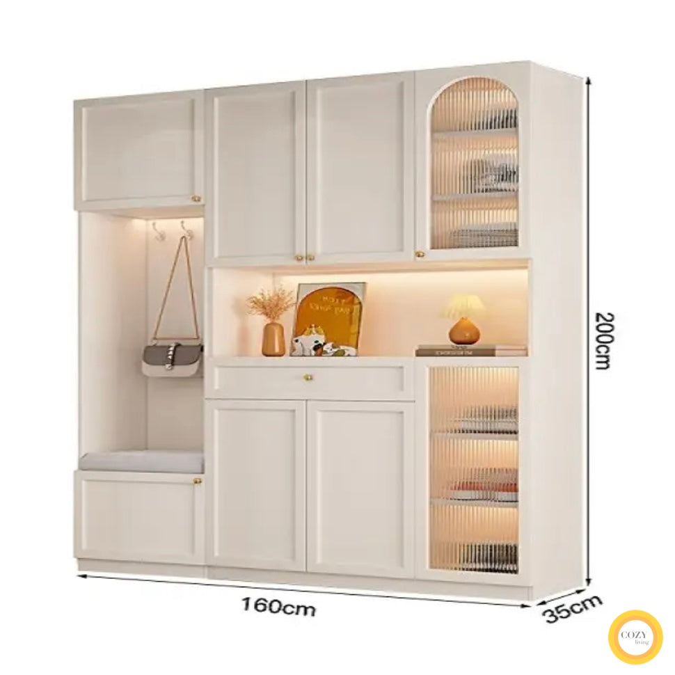 YF-2908 solid wood shoe cabinet