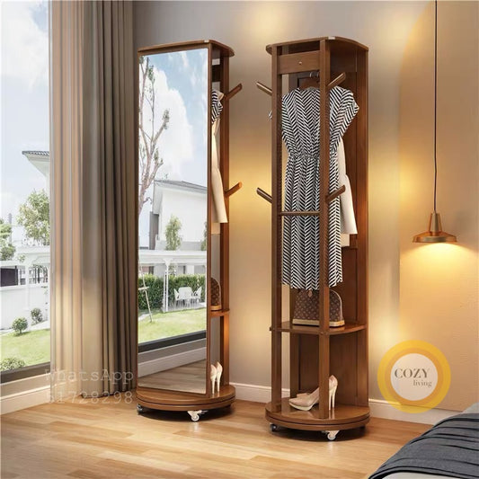 YF-9005 solid wood full-length mirror