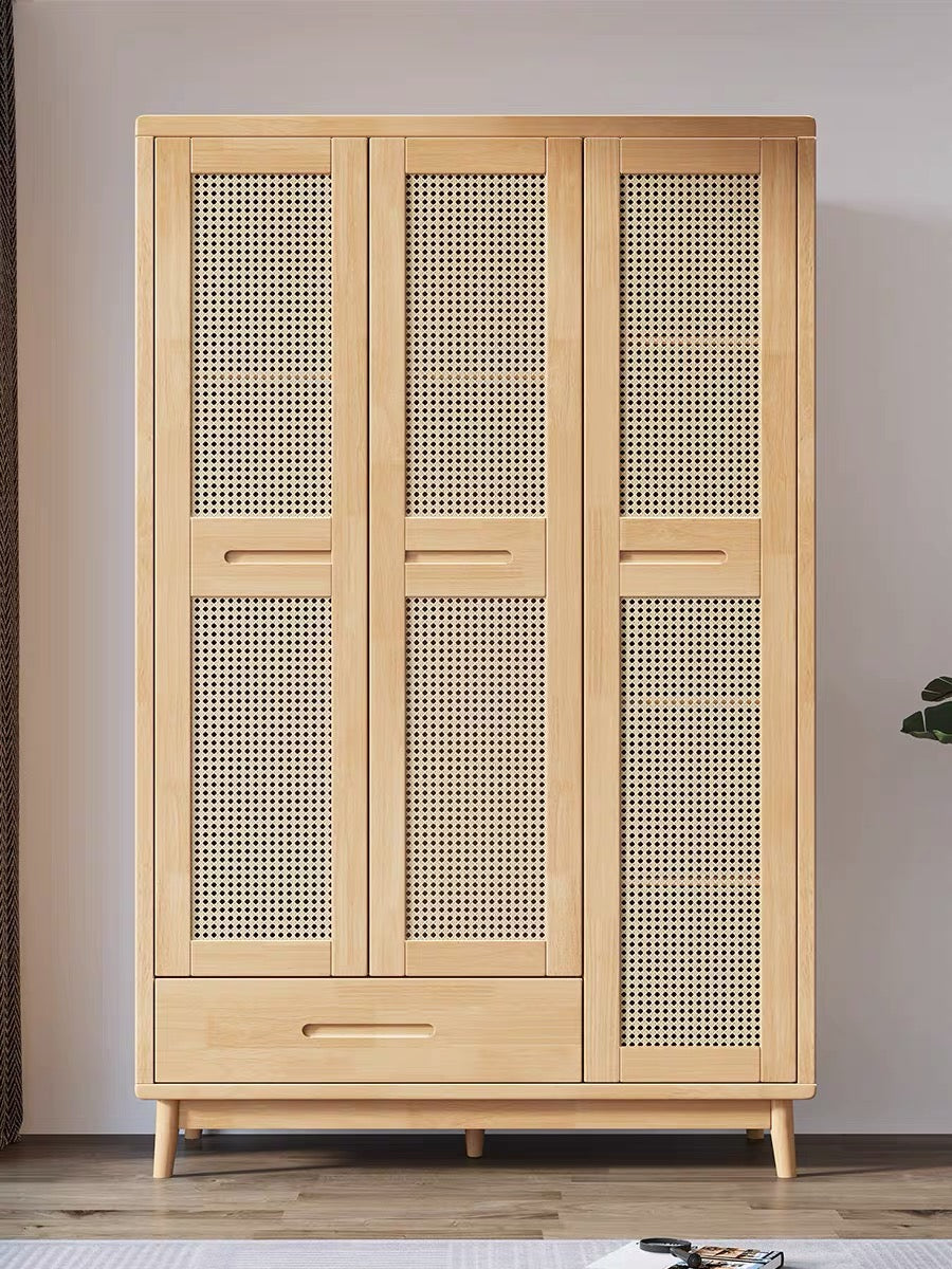 QS-11 rattan wardrobe with drawers
