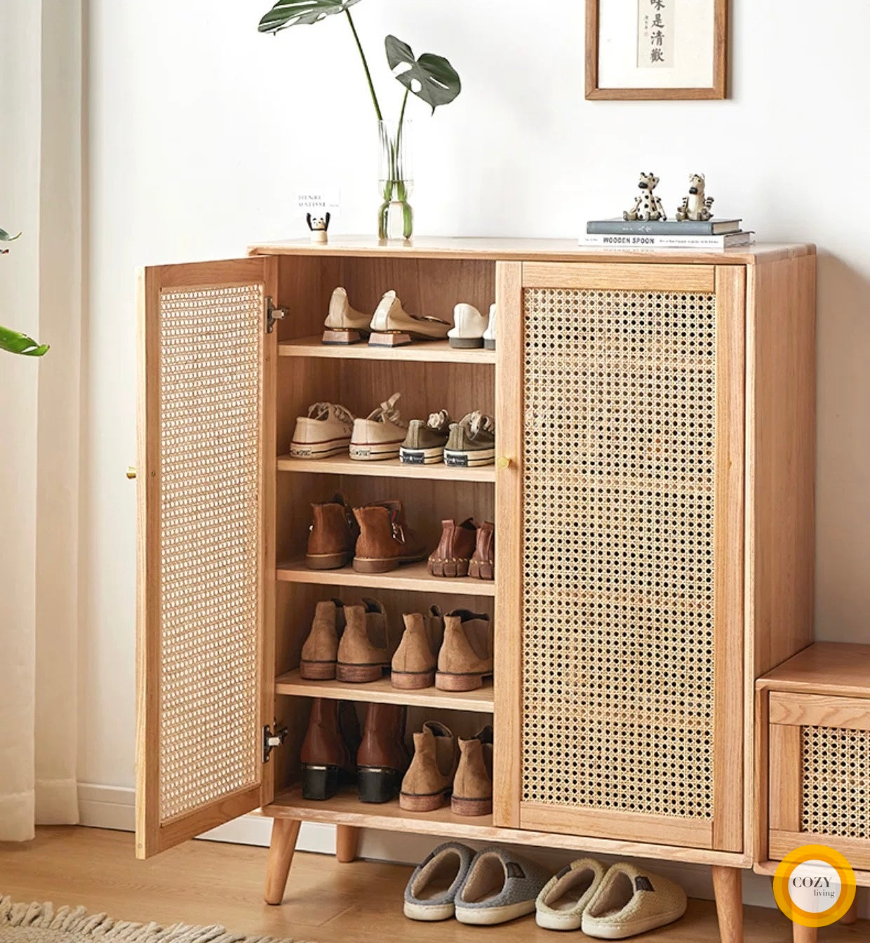 YF-5303T rattan shoe cabinet