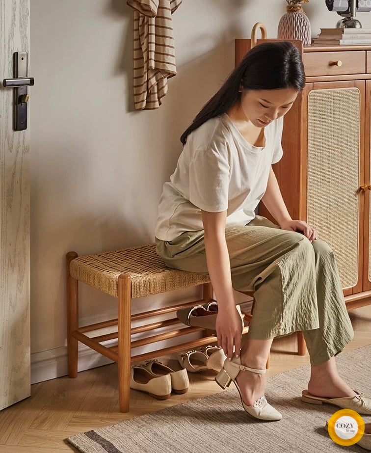 Pine shoe cabinet