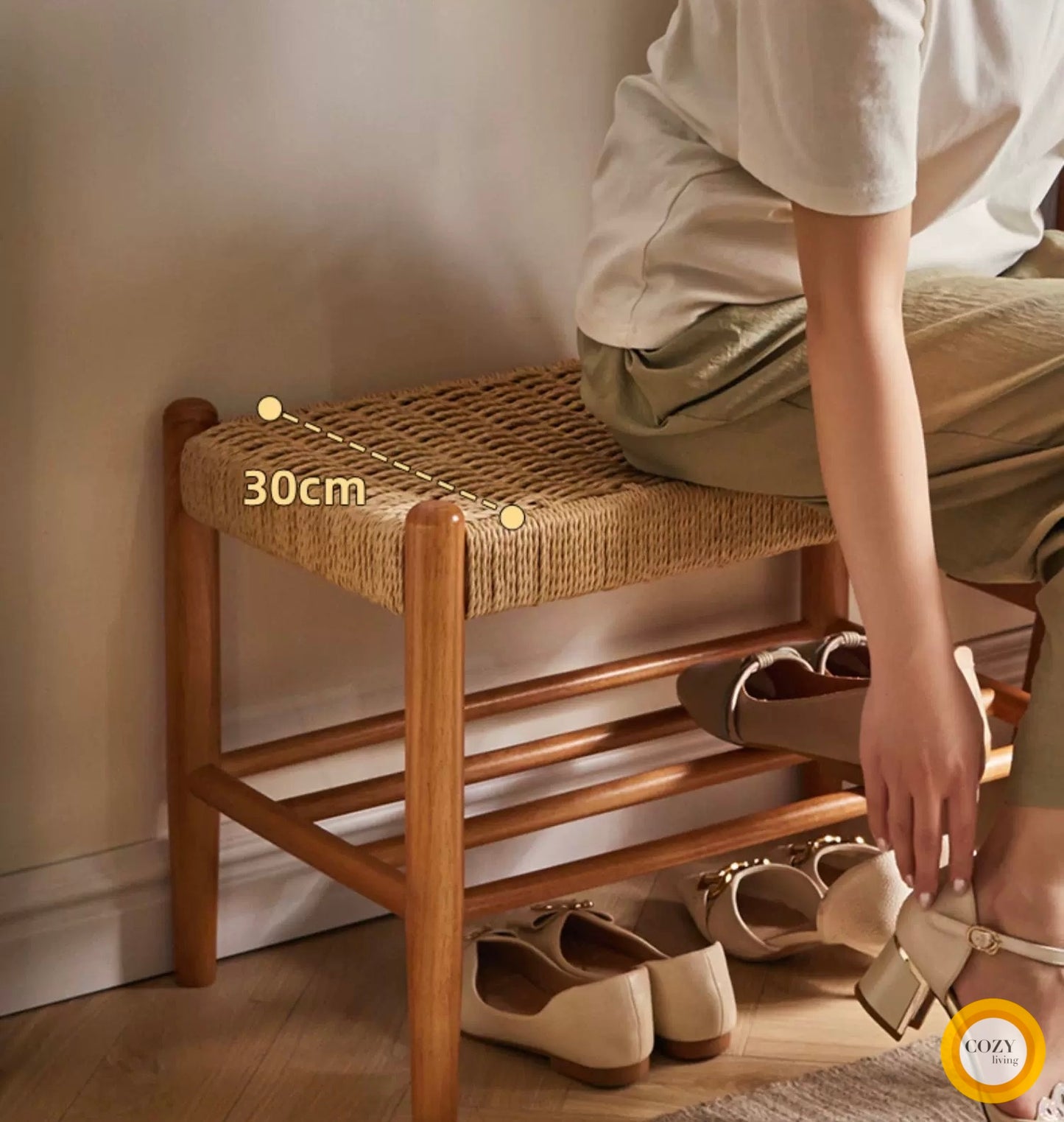 Pine shoe cabinet
