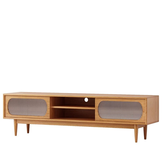 桜工芸-日式藤編/長虹玻璃電視櫃【實木】