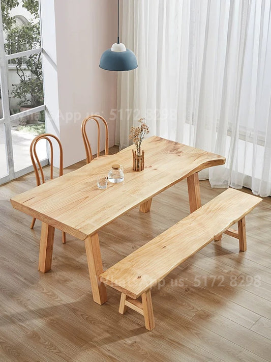 桜工芸-日式原木餐枱【實木】