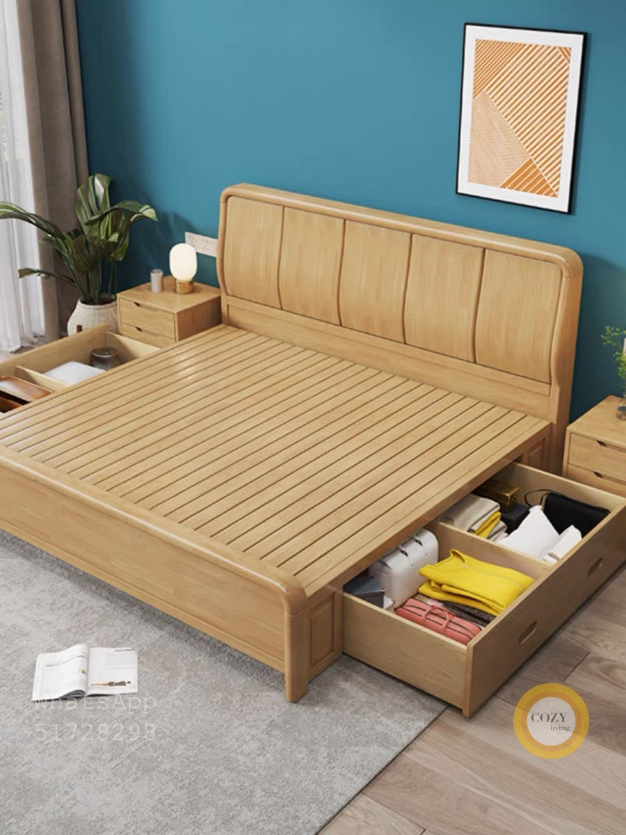 816 solid wood bed