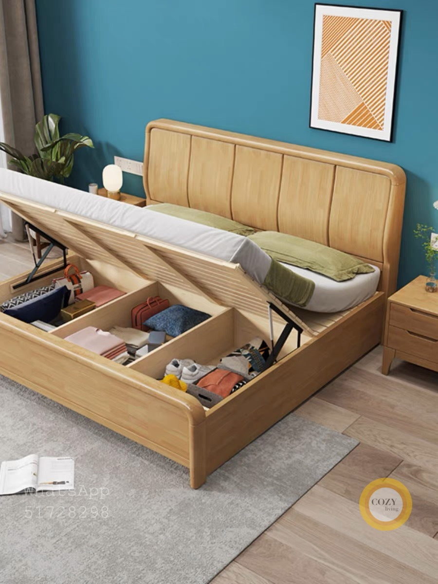 816 solid wood bed