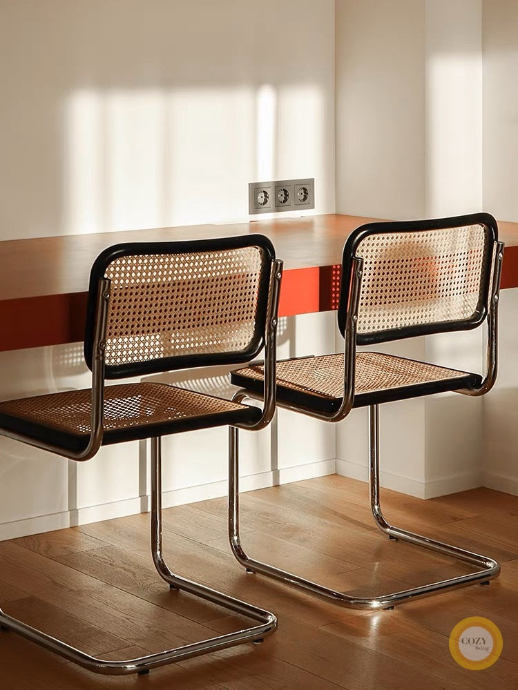 Iron frame rattan chair