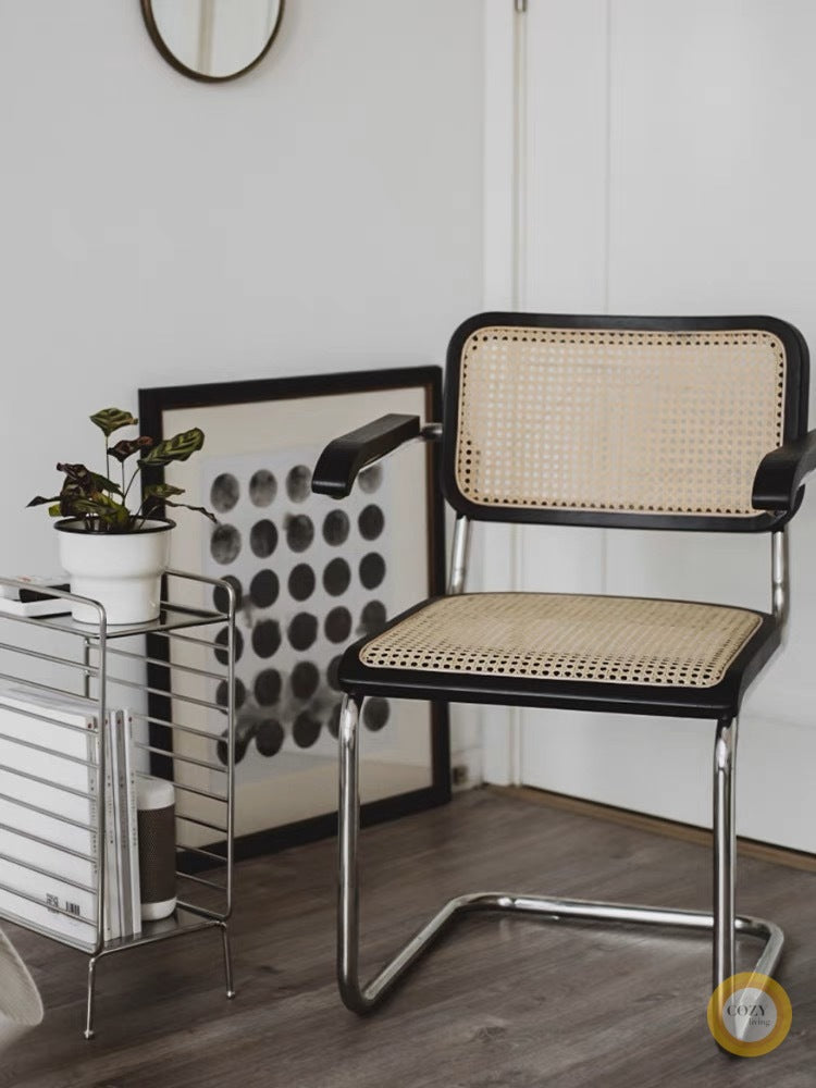 Iron frame rattan chair