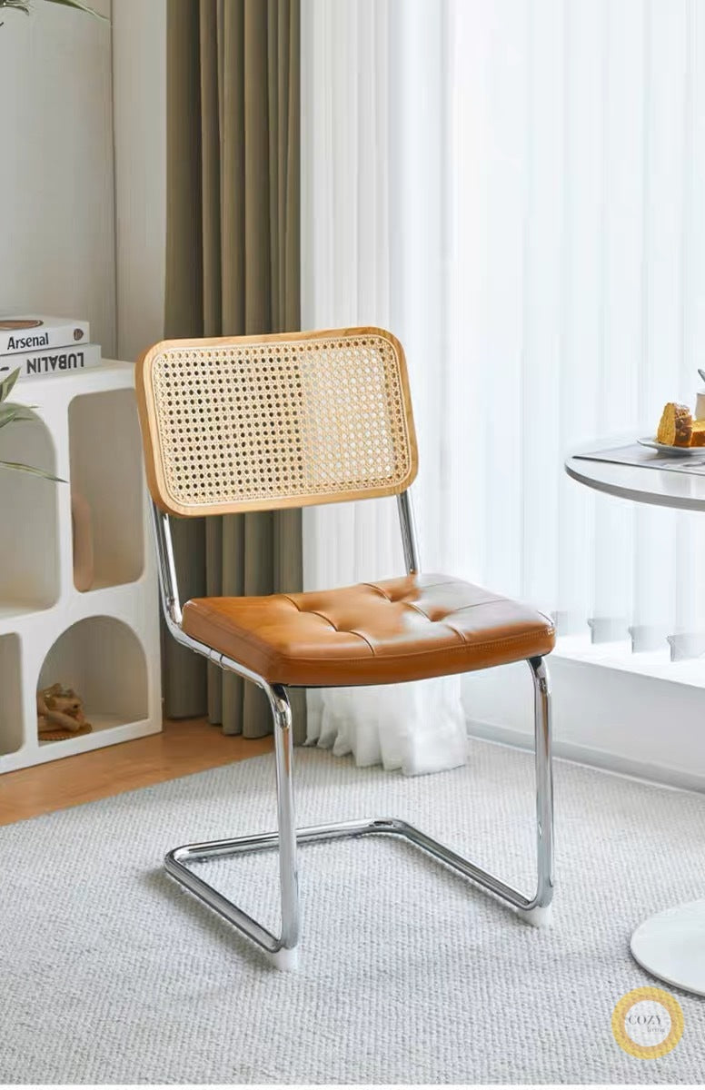Iron frame rattan chair