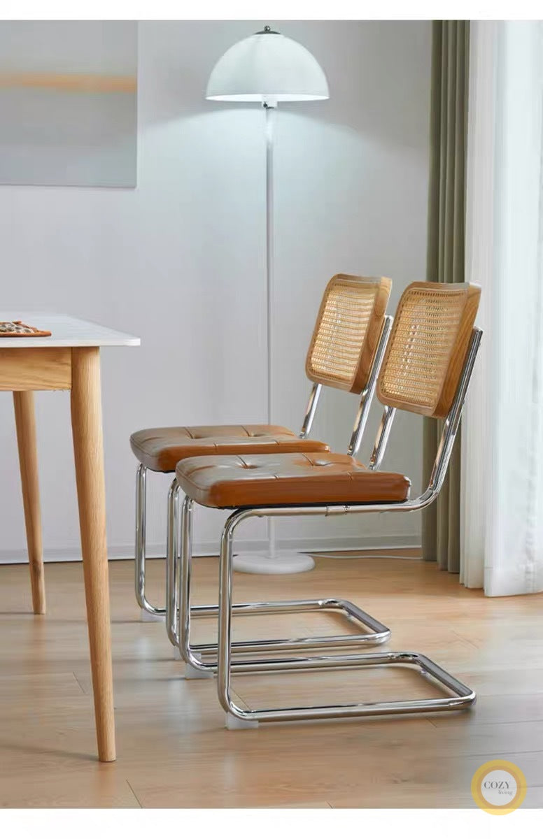 Iron frame rattan chair