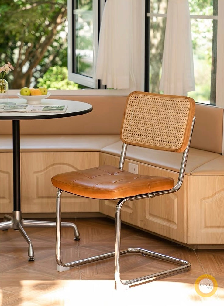 Iron frame rattan chair