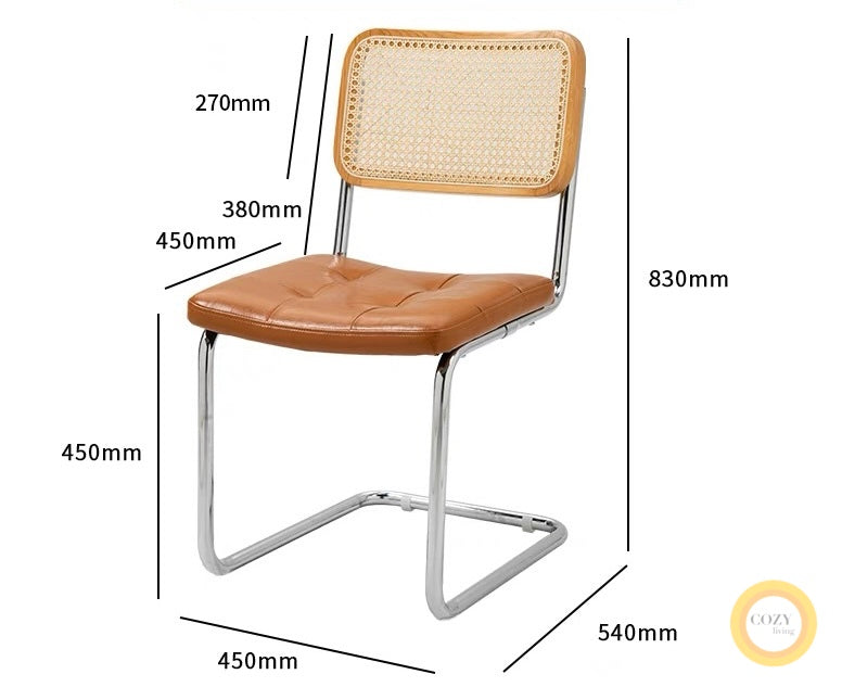 Iron frame rattan chair
