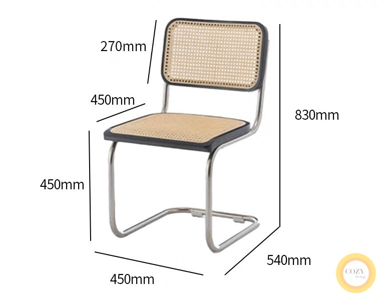 Iron frame rattan chair