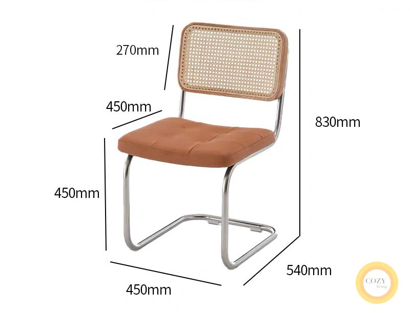 Iron frame rattan chair