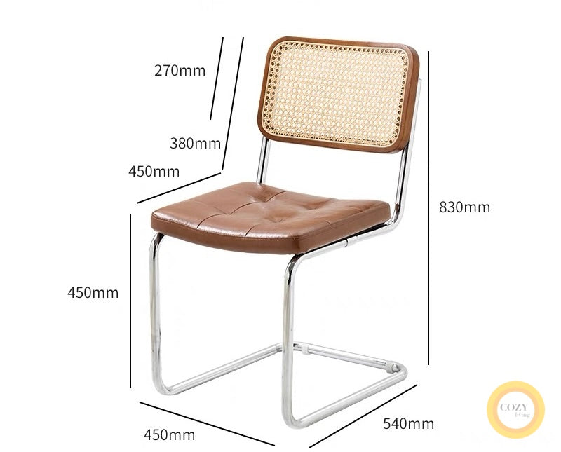 Iron frame rattan chair