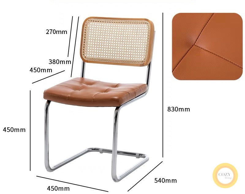 Iron frame rattan chair