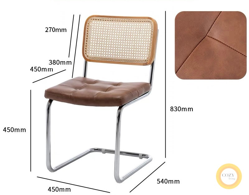Iron frame rattan chair