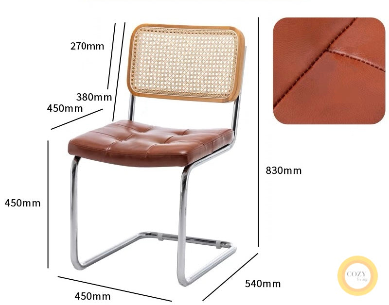 Iron frame rattan chair