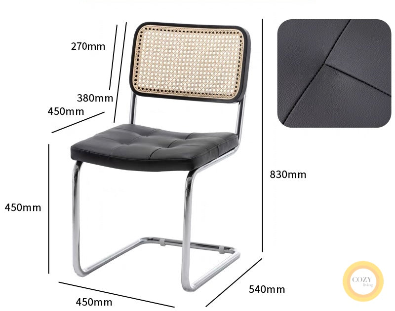 Iron frame rattan chair