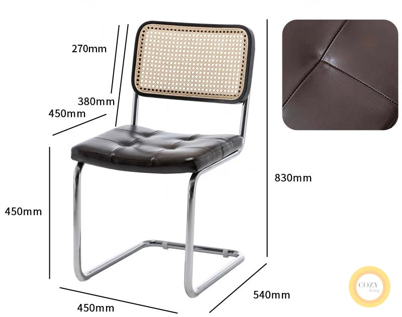 Iron frame rattan chair