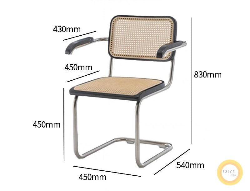 Iron frame rattan chair