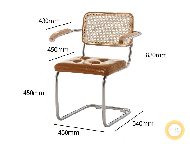 Iron frame rattan chair