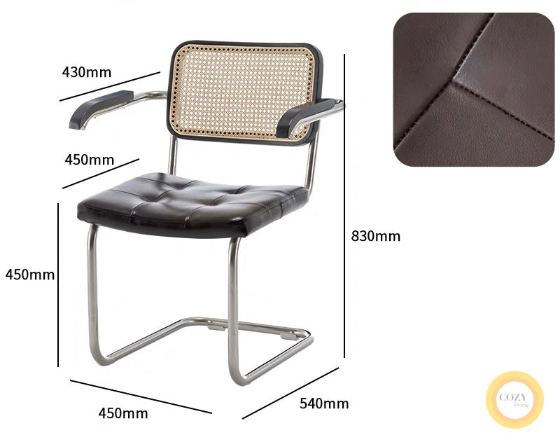 Iron frame rattan chair