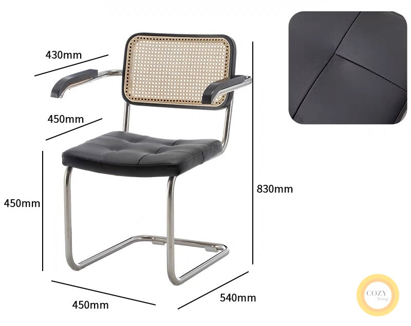Iron frame rattan chair