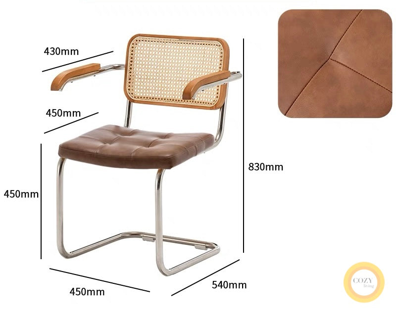 Iron frame rattan chair