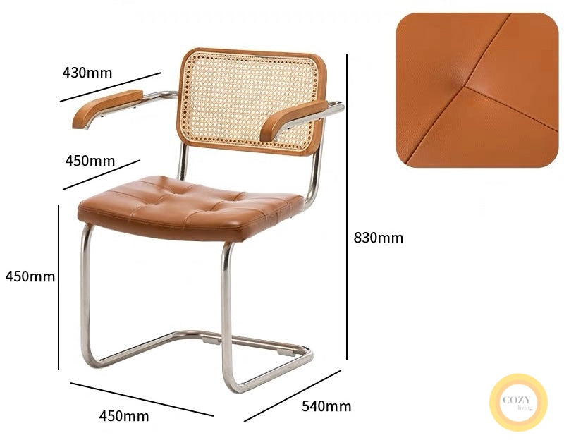 Iron frame rattan chair