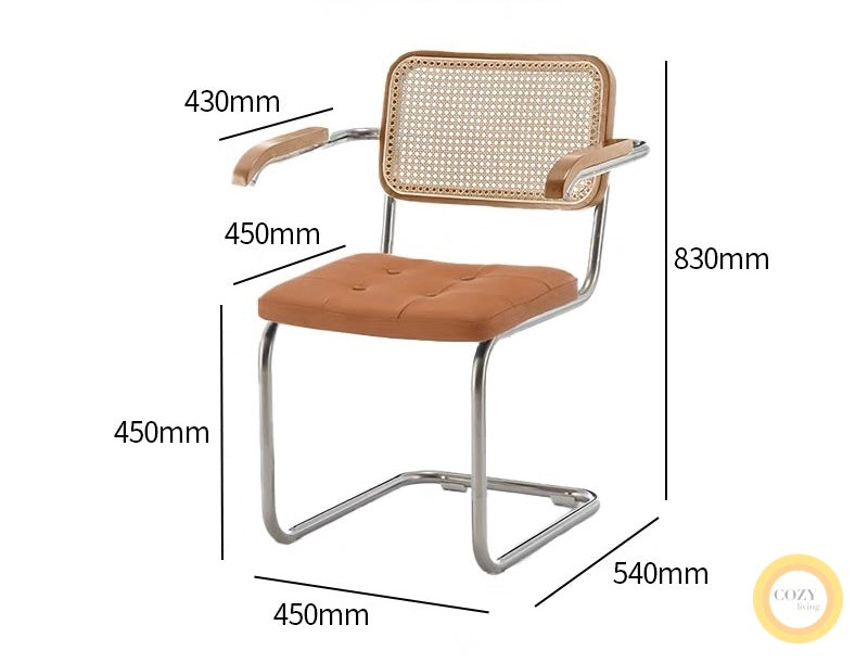 Iron frame rattan chair