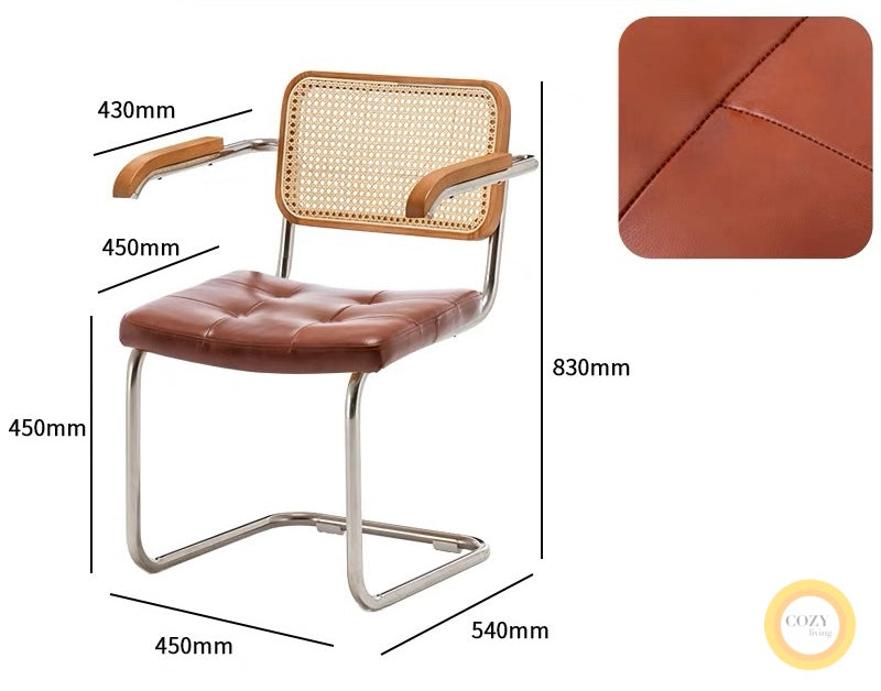 Iron frame rattan chair