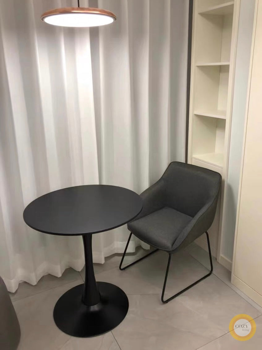Pure white retro round table