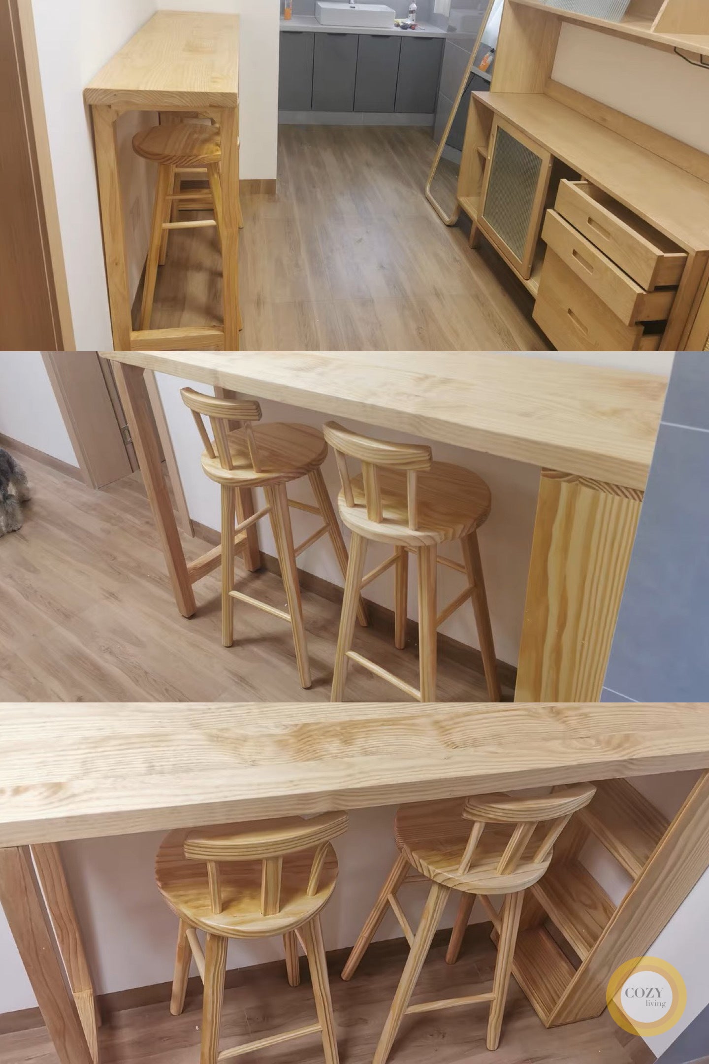 solid wood bar