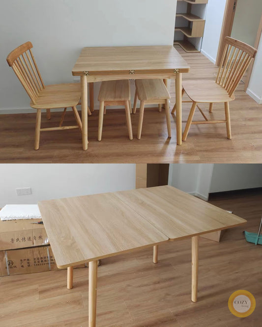 Solid wood folding dining table 2