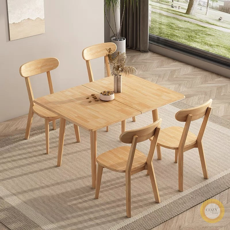 Solid wood folding dining table 2