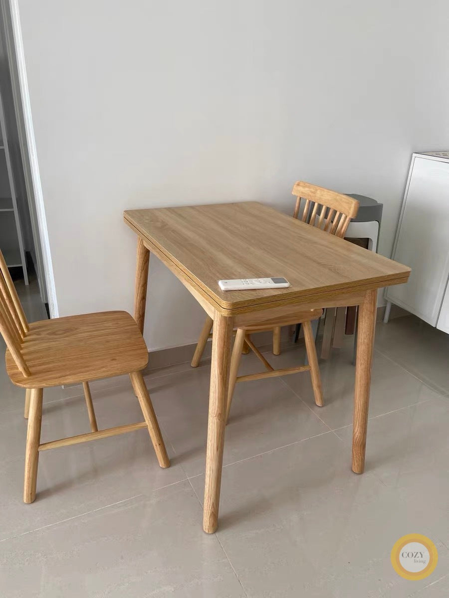 Solid wood folding dining table 2