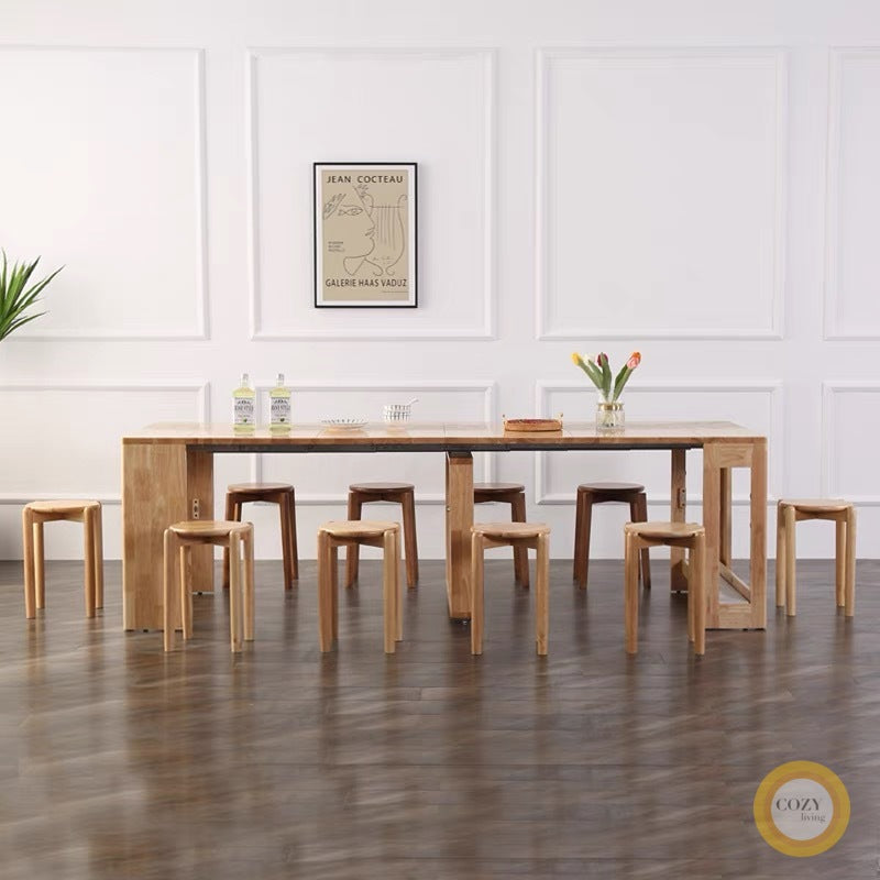 Solid wood folding dining table 6