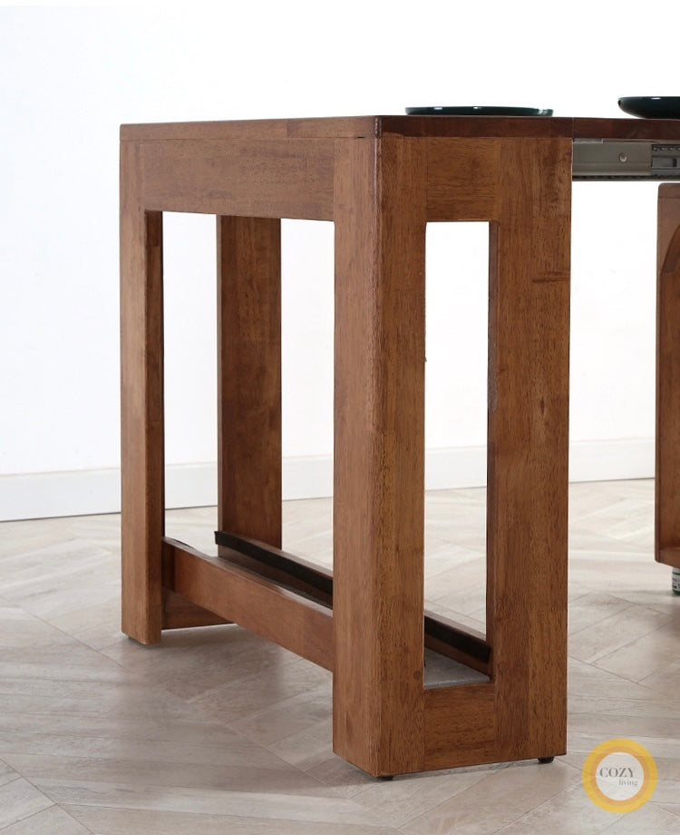 Solid wood folding dining table 6