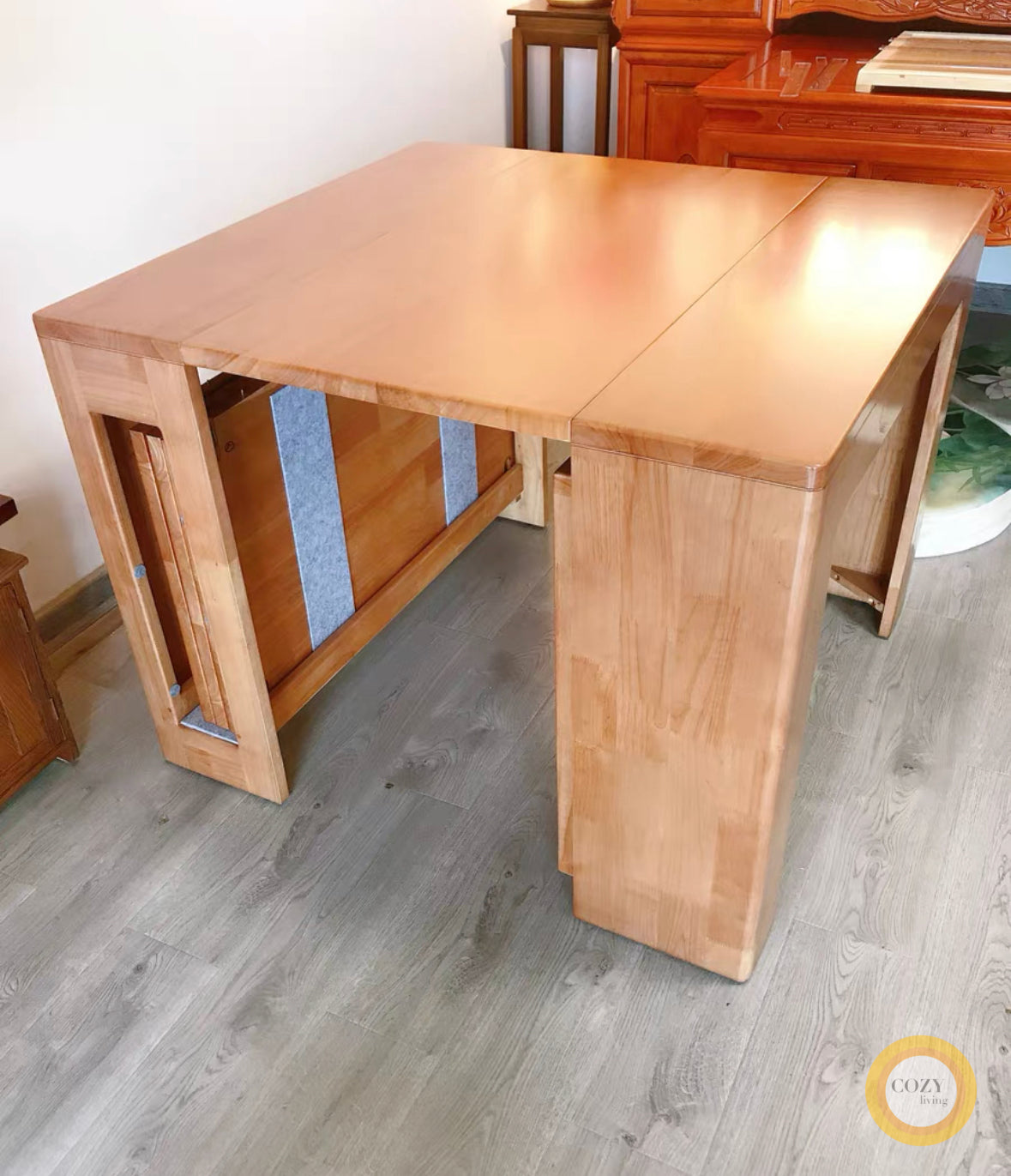 Solid wood folding dining table 6