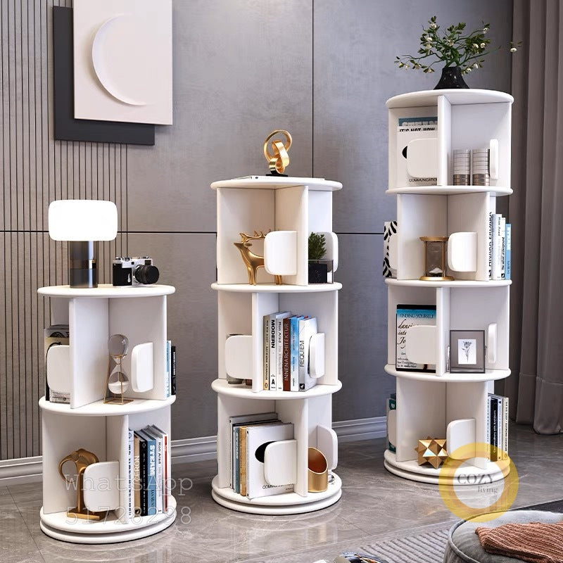 solid wood revolving bookshelf
