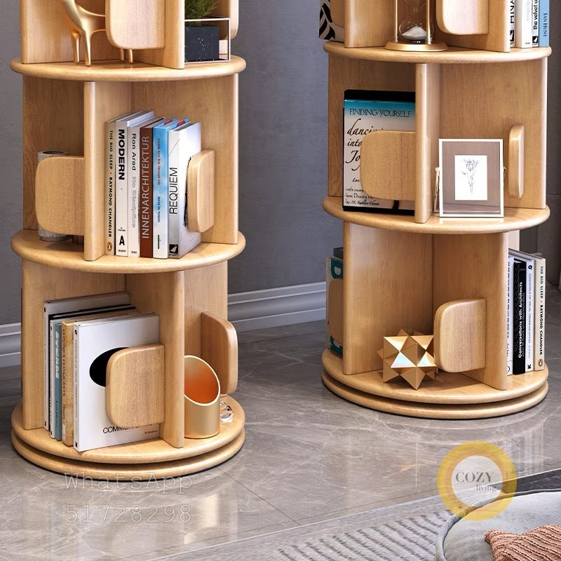 solid wood revolving bookshelf