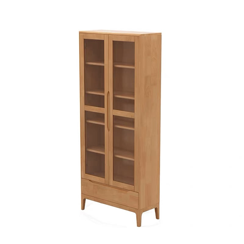Glass solid wood bookcase