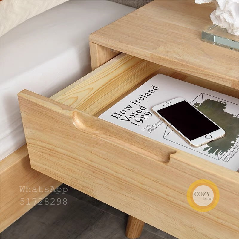 W26 solid wood bedside table